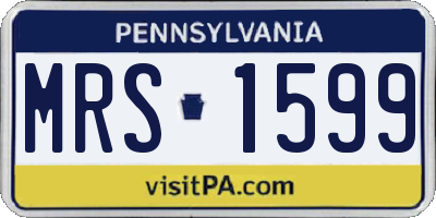 PA license plate MRS1599