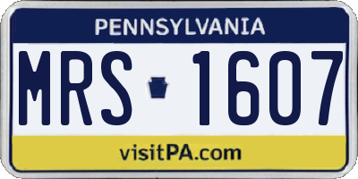 PA license plate MRS1607