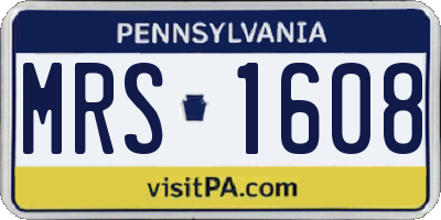 PA license plate MRS1608