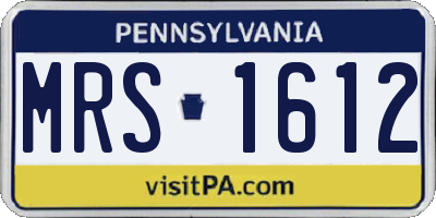 PA license plate MRS1612