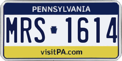 PA license plate MRS1614