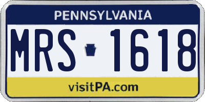 PA license plate MRS1618