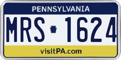 PA license plate MRS1624