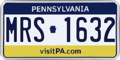 PA license plate MRS1632