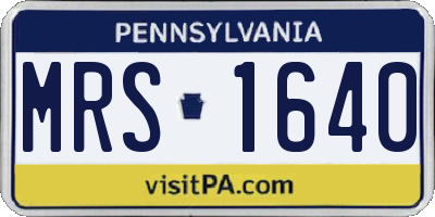 PA license plate MRS1640