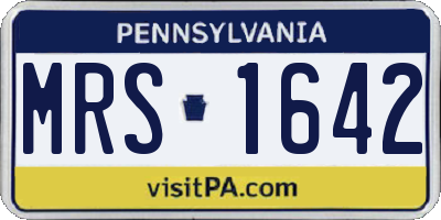 PA license plate MRS1642