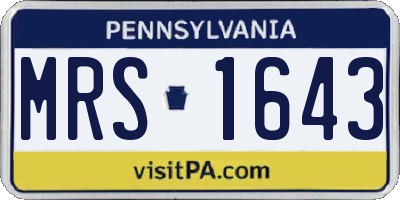 PA license plate MRS1643