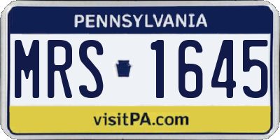 PA license plate MRS1645
