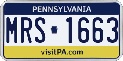 PA license plate MRS1663