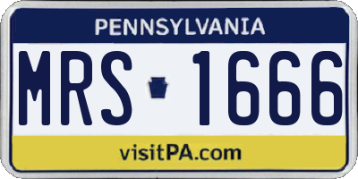 PA license plate MRS1666