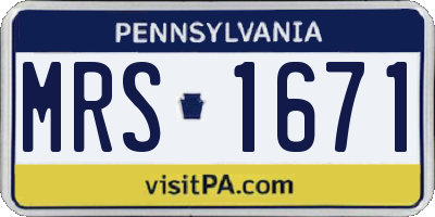 PA license plate MRS1671