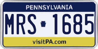 PA license plate MRS1685