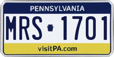PA license plate MRS1701