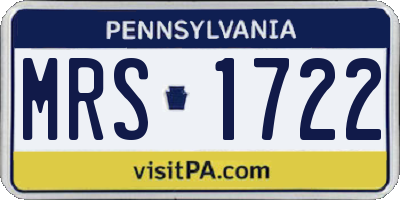 PA license plate MRS1722