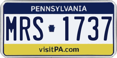 PA license plate MRS1737