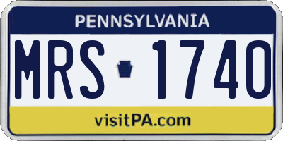 PA license plate MRS1740