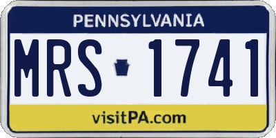 PA license plate MRS1741