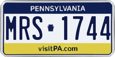 PA license plate MRS1744