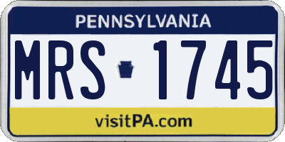 PA license plate MRS1745