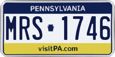 PA license plate MRS1746