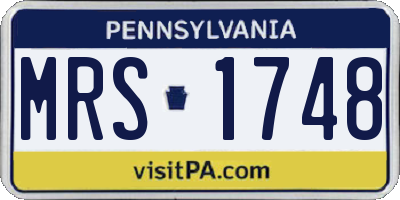 PA license plate MRS1748