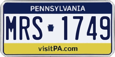 PA license plate MRS1749
