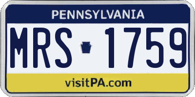 PA license plate MRS1759