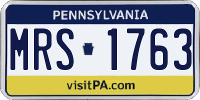 PA license plate MRS1763