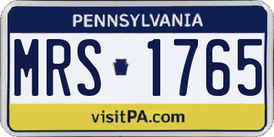 PA license plate MRS1765