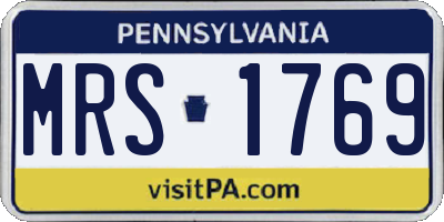 PA license plate MRS1769