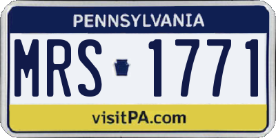 PA license plate MRS1771