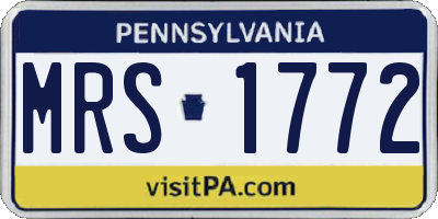 PA license plate MRS1772