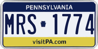 PA license plate MRS1774