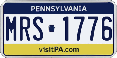 PA license plate MRS1776