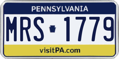 PA license plate MRS1779