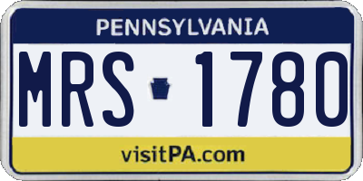 PA license plate MRS1780