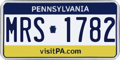 PA license plate MRS1782