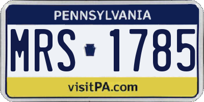 PA license plate MRS1785