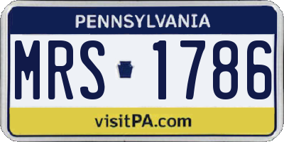 PA license plate MRS1786