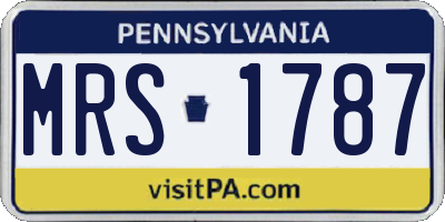 PA license plate MRS1787