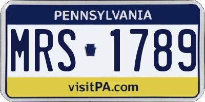 PA license plate MRS1789