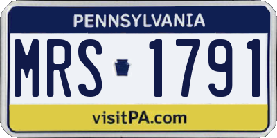 PA license plate MRS1791