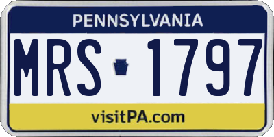 PA license plate MRS1797