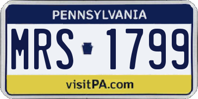 PA license plate MRS1799