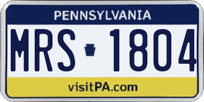 PA license plate MRS1804