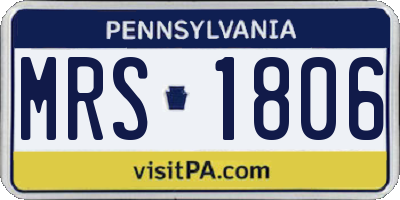 PA license plate MRS1806