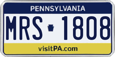 PA license plate MRS1808