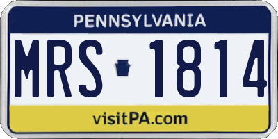 PA license plate MRS1814