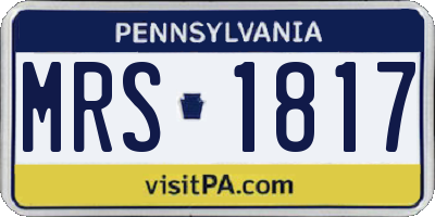 PA license plate MRS1817