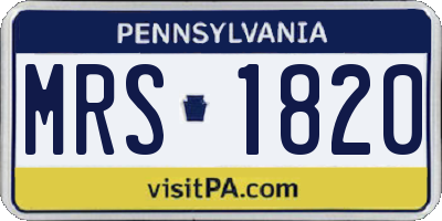 PA license plate MRS1820